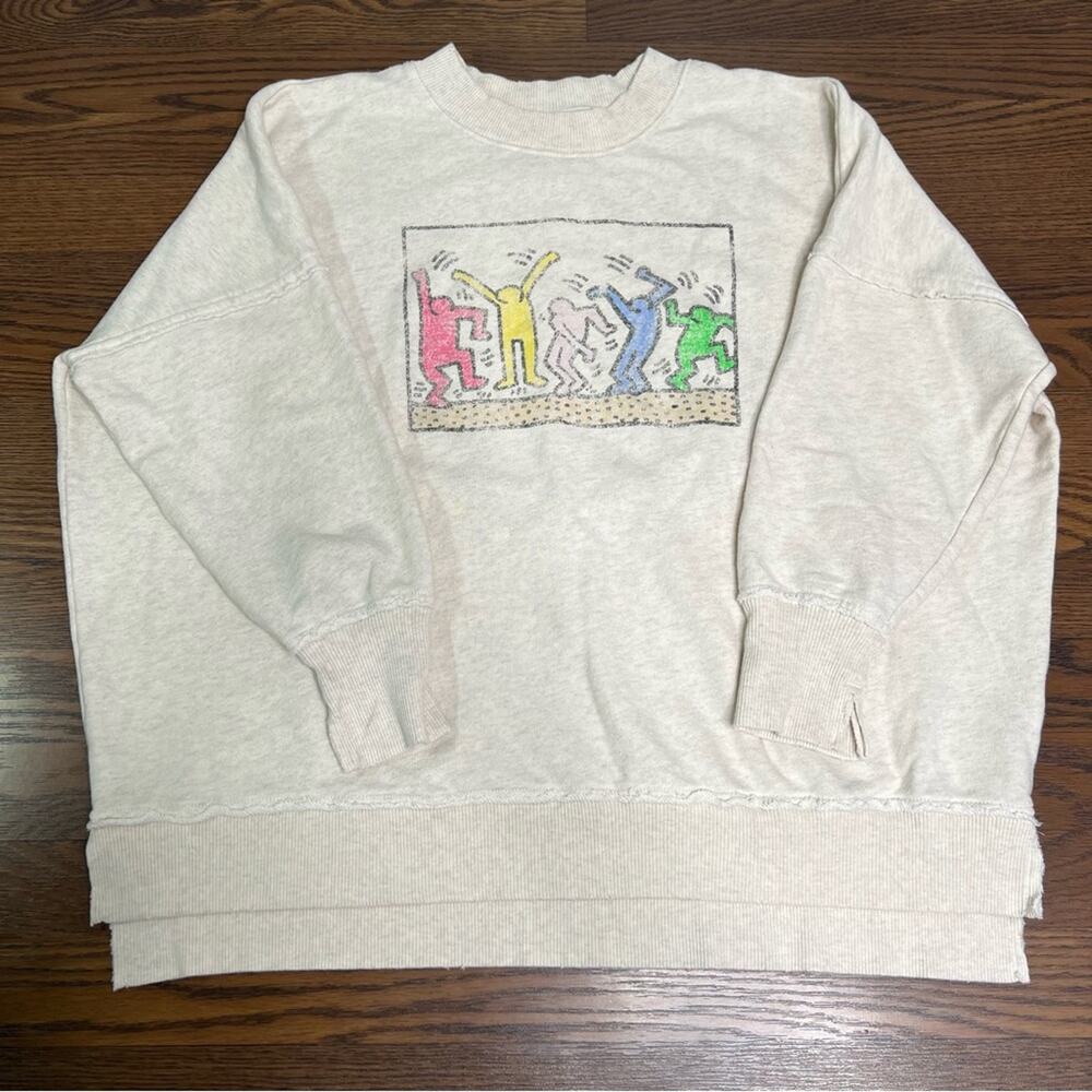 Aerie Keith Haring graphic oversized sweatshirt, “The Chill Crew" size Small